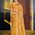 mustard floral woven design zari banarasi saree