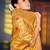 mustard floral woven design zari banarasi saree