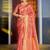 peach ethnic motifs woven design zari banarasi saree