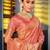 peach ethnic motifs woven design zari banarasi saree