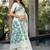 white white & blue woven design pure cotton jamdani saree