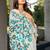 white white & blue woven design pure cotton jamdani saree