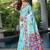 blue blue & red floral woven design pure cotton jamdani saree