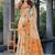 beige beige & orange floral woven design zari pure cotton jamdani saree