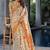 beige beige & orange floral woven design zari pure cotton jamdani saree