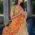 beige beige & orange floral woven design zari pure cotton jamdani saree