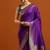 purple ethnic motifs woven design banarasi silk saree with blouse
