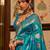 blue blue & gold-toned woven design zari silk blend banarasi saree