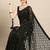 black geometric sequinned saree
