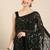 black geometric sequinned saree