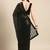 black geometric sequinned saree