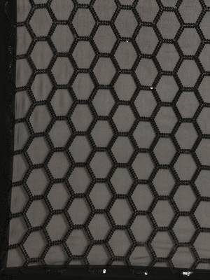 black geometric sequinned saree 5