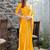 mustard woven design embroidered satin saree