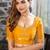 mustard woven design embroidered satin saree