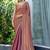 brown woven design embroidered satin saree