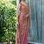 brown woven design embroidered satin saree