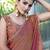 brown woven design embroidered satin saree