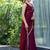 maroon woven design embroidered satin saree