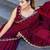 maroon woven design embroidered satin saree