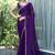 purple woven design embroidered satin saree