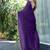 purple woven design embroidered satin saree