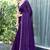 purple woven design embroidered satin saree