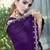 purple woven design embroidered satin saree