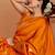 orange ethnic motifs zari art silk saree
