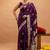 purple ethnic motifs zari art silk handloom saree
