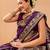 purple ethnic motifs zari art silk handloom saree