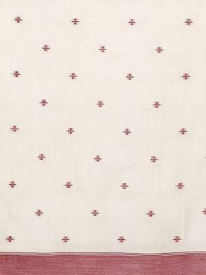 cream floral printed cotton saree with blouse 4