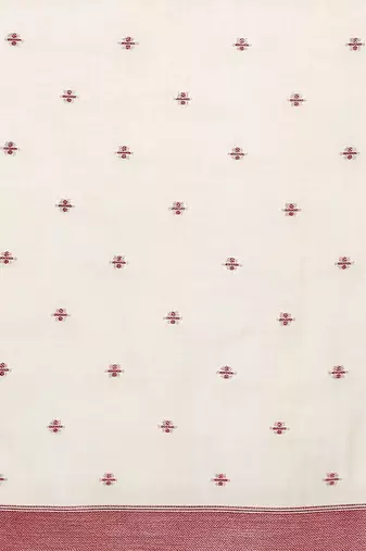 cream floral printed cotton saree with blouse