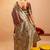 brown ethnic motifs zari art silk heavy work saree