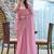 pink beads and stones satin saree