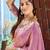 pink beads and stones satin saree