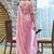 pink beads and stones satin saree