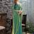 teal woven design embroidered satin saree