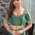 teal woven design embroidered satin saree