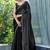 black woven design embroidered satin saree