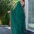 green woven design beads and stones satin saree