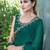 green woven design beads and stones satin saree