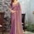 violet woven design embroidered satin saree