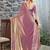 violet woven design embroidered satin saree