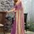 violet woven design embroidered satin saree