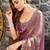 violet woven design embroidered satin saree