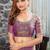 violet woven design embroidered satin saree