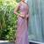lavender embroidered satin saree