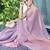 lavender embroidered satin saree