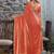 rust woven design embroidered satin saree