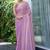 lavender woven design embroidered satin saree